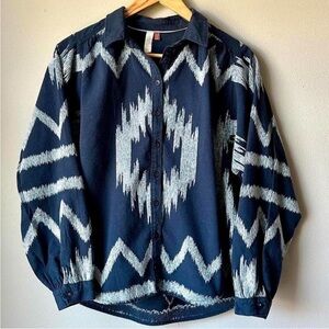 Pilcro Navy zigzag Patterned Shirt